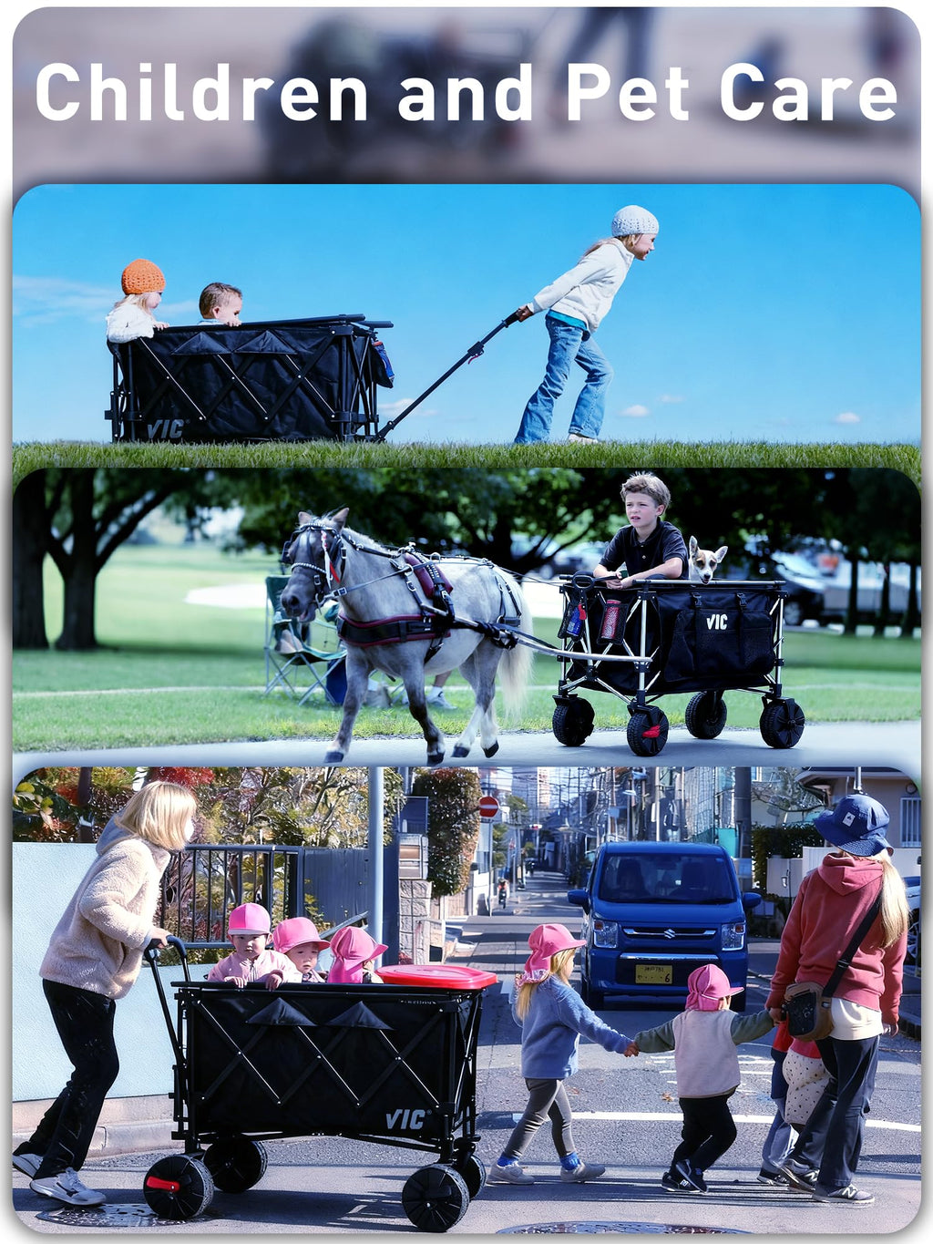 700L Double Tabletop Wagon with Big Wheel C8522
