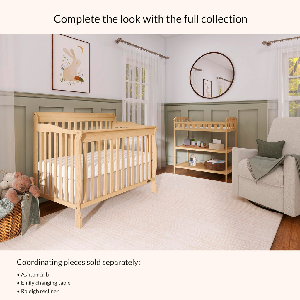 Compact Portable Pinewood Changing Table with Safety Rails G401