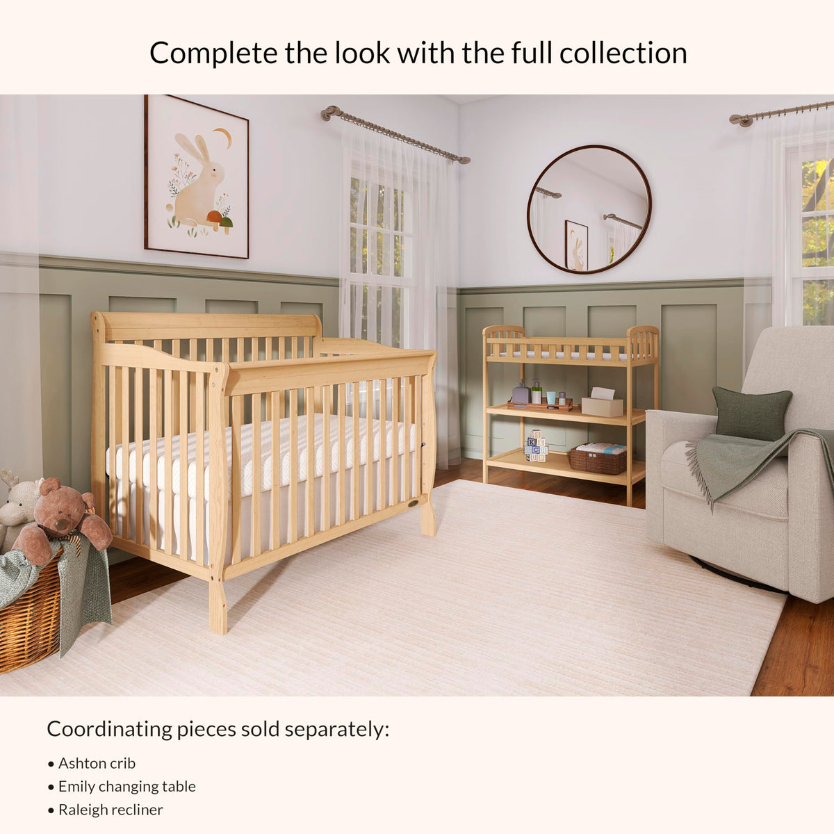 Compact Portable Pinewood Changing Table with Safety Rails G401