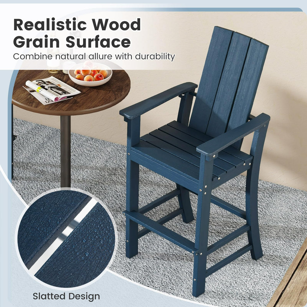 52” Tall HDPE Adirondack Chair Set of 4 Navy E73032