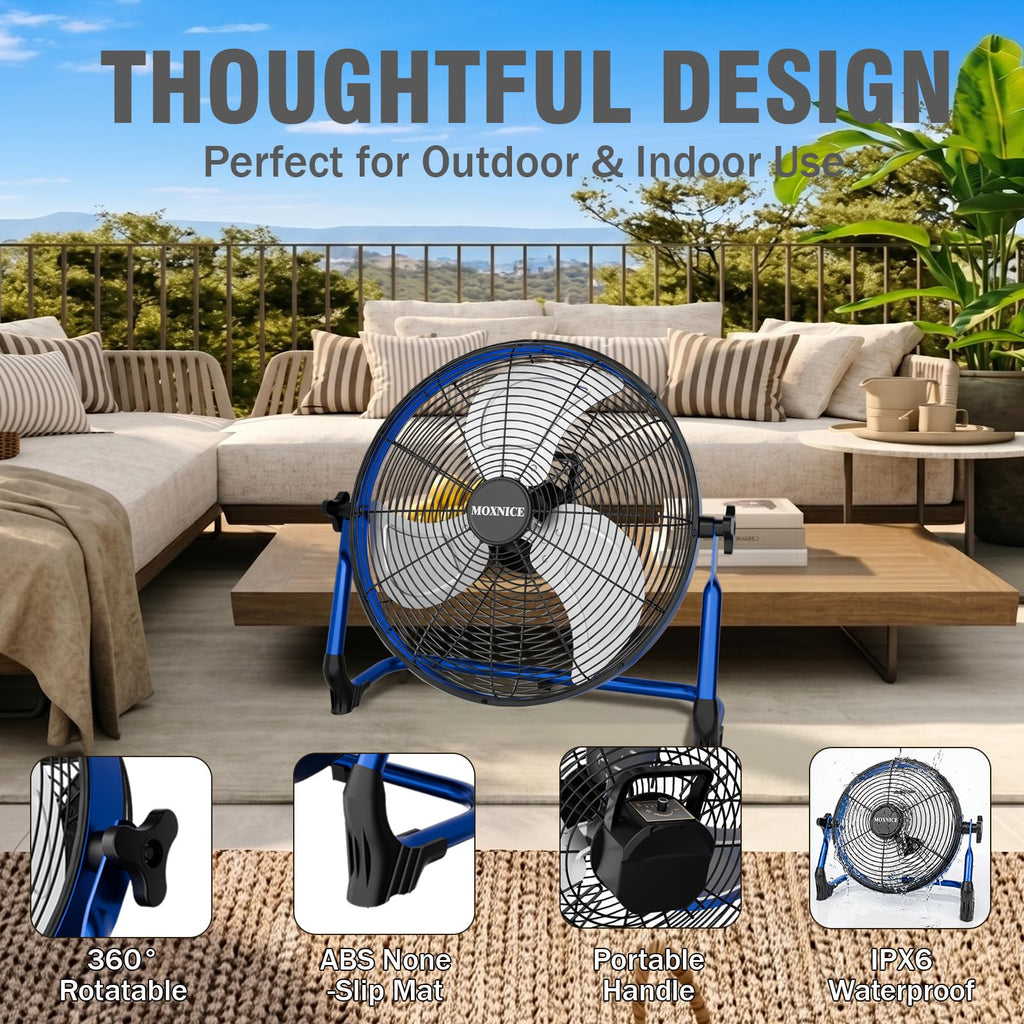 20" Portable Rechargeable Battery Operated Floor Fan F666057