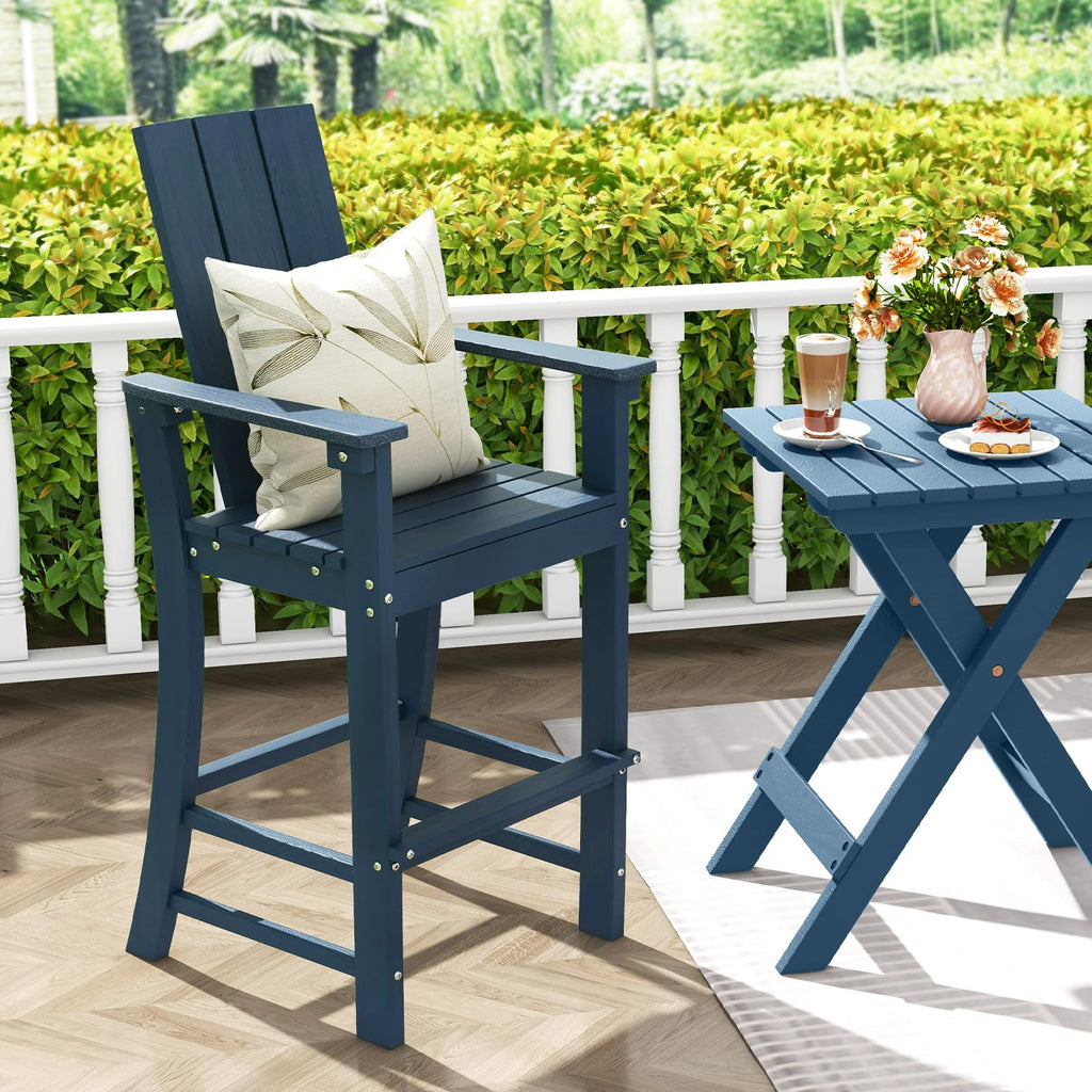 52” Tall HDPE Adirondack Chair Set of 4 Navy E73032