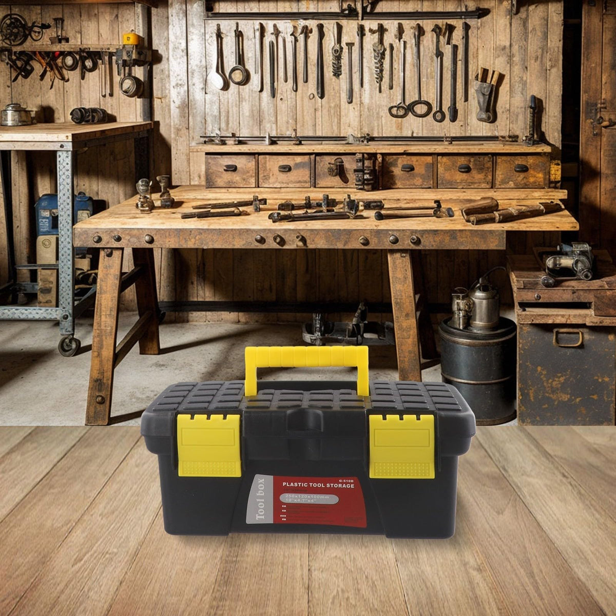 10 Inch Black Plastic Tool Box E78647