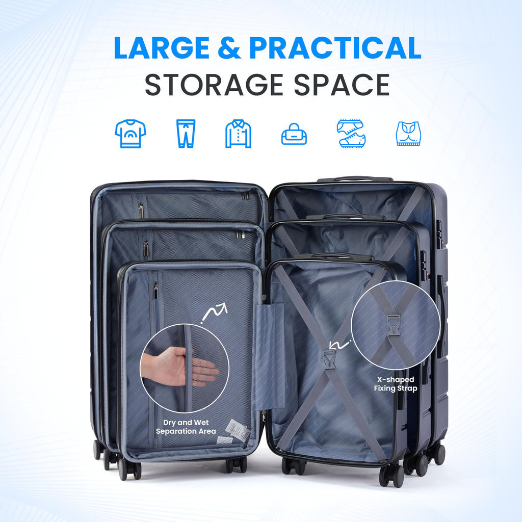 20 Inch Expandable Hardside Carry On with Spinner Wheels Blue L231426
