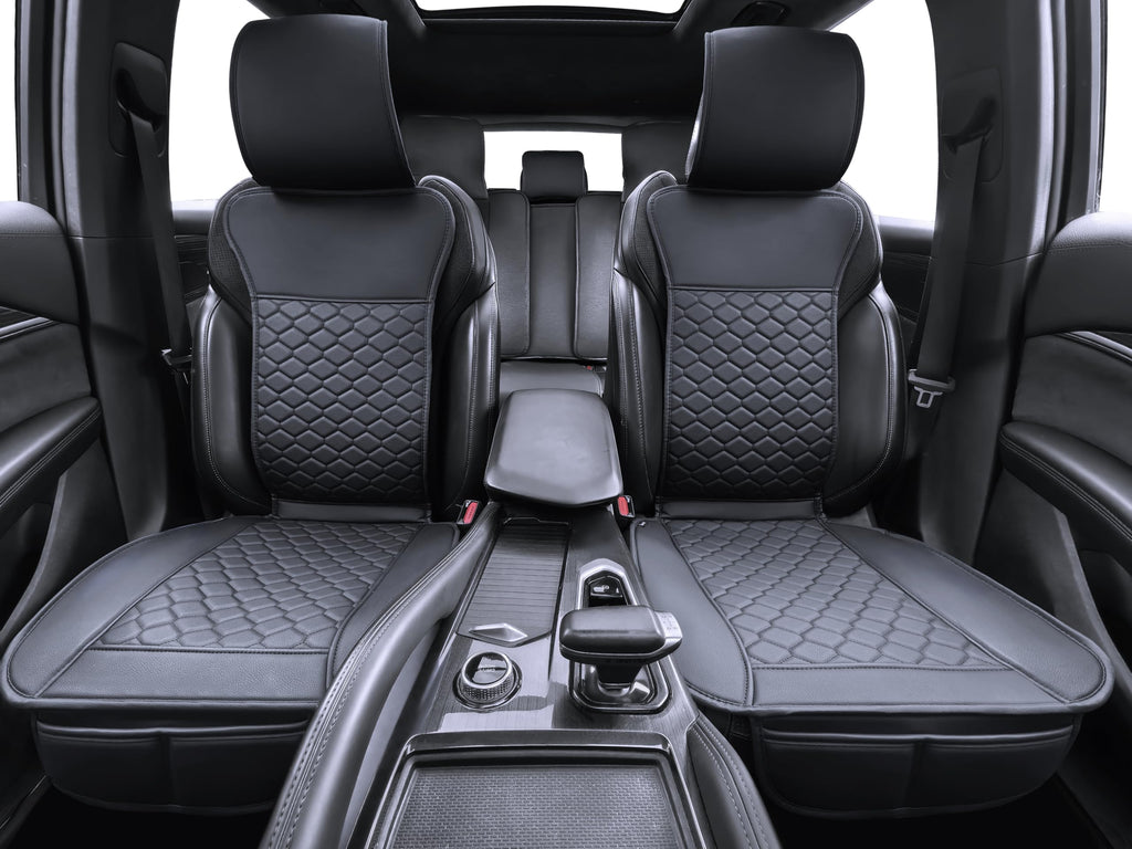 Leather Waterproof Car Seat Cover Full Set Black J95163