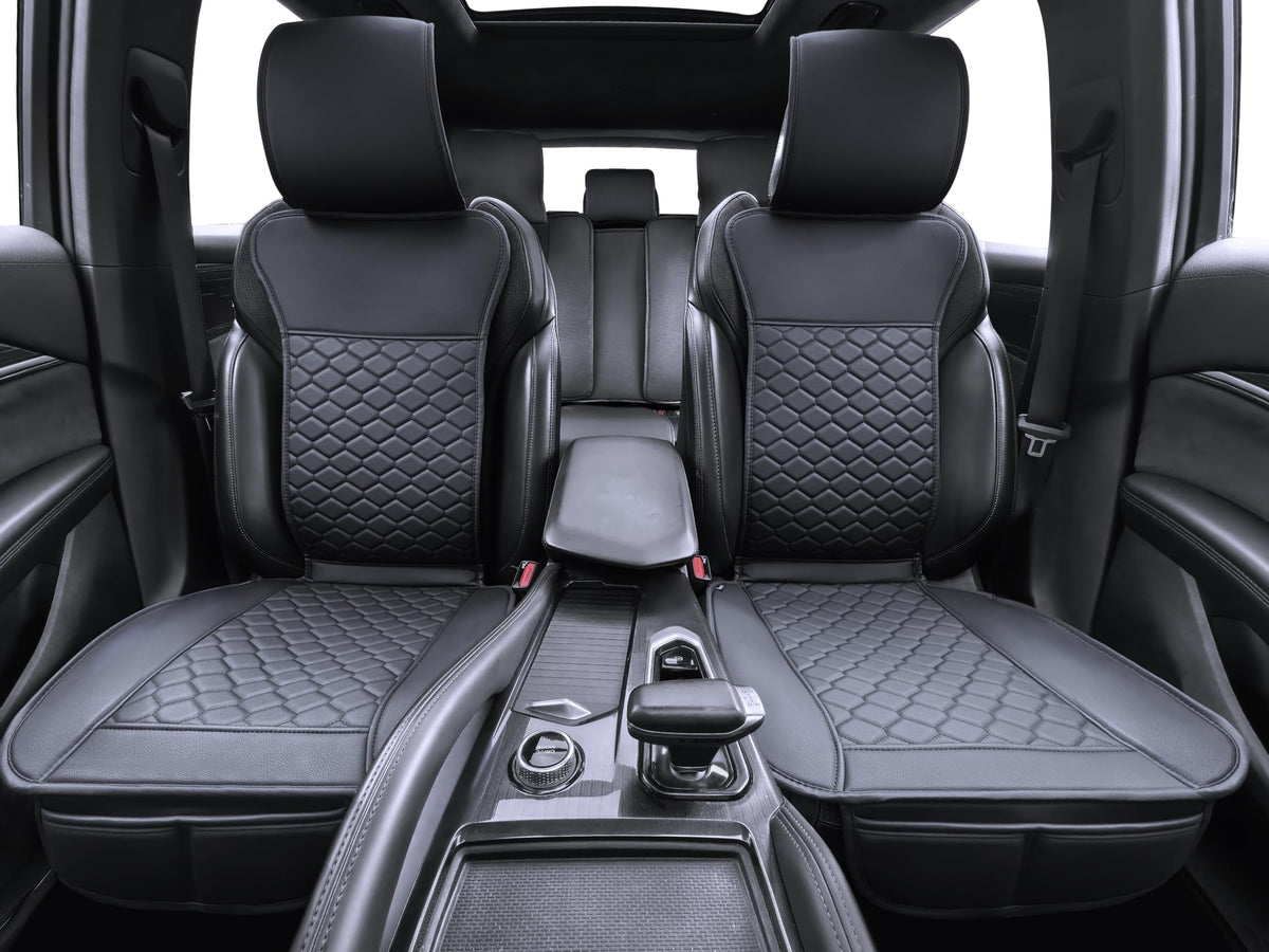 Leather Waterproof Car Seat Cover Full Set Black J95163