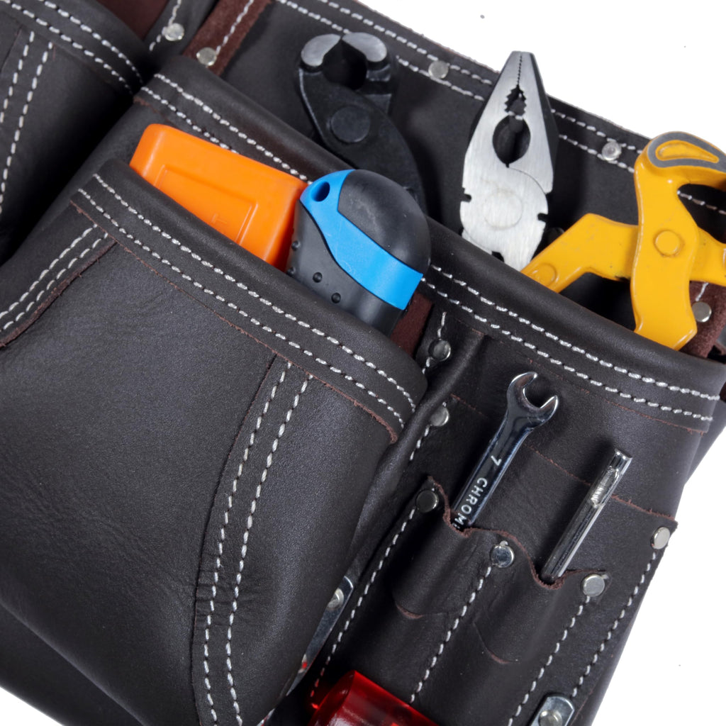 Brown Leather 2-Inch Tool Belt with 12 Pockets U804591