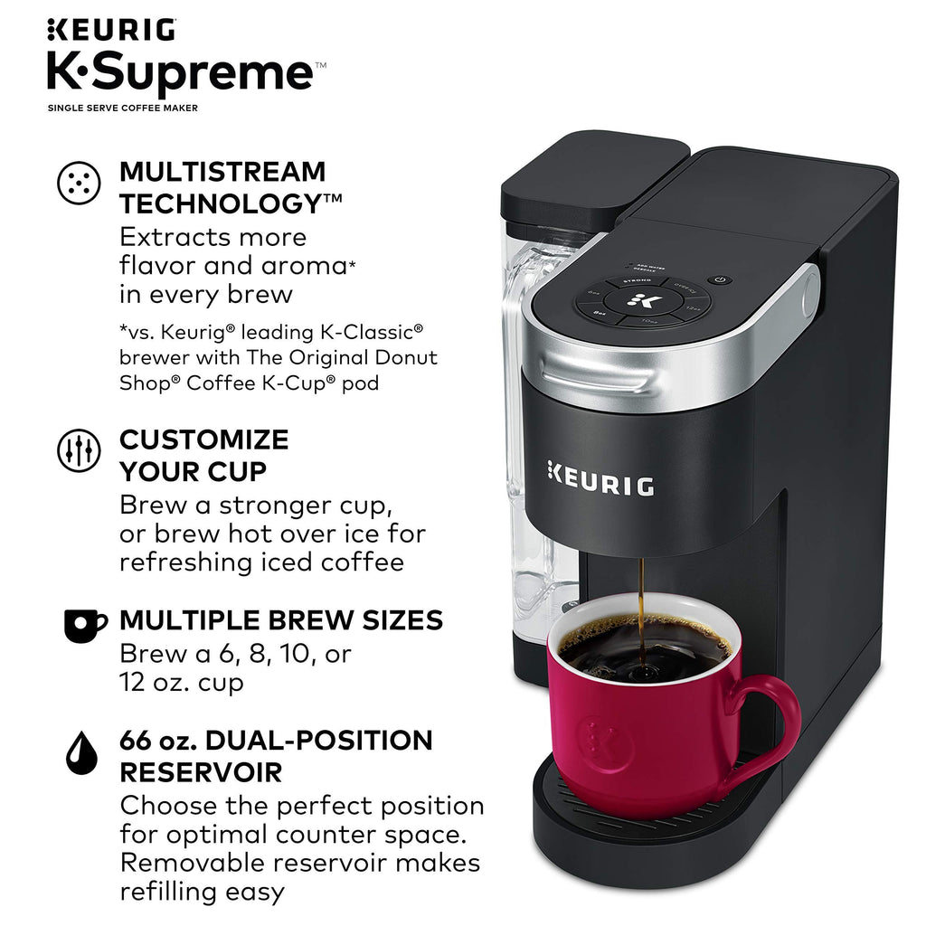 Compact Single Door Mini Fridge with Freezer, 2.5 Cubic Feet, Black & Single Serve K-Cup Pod Coffee Maker, Black S86338