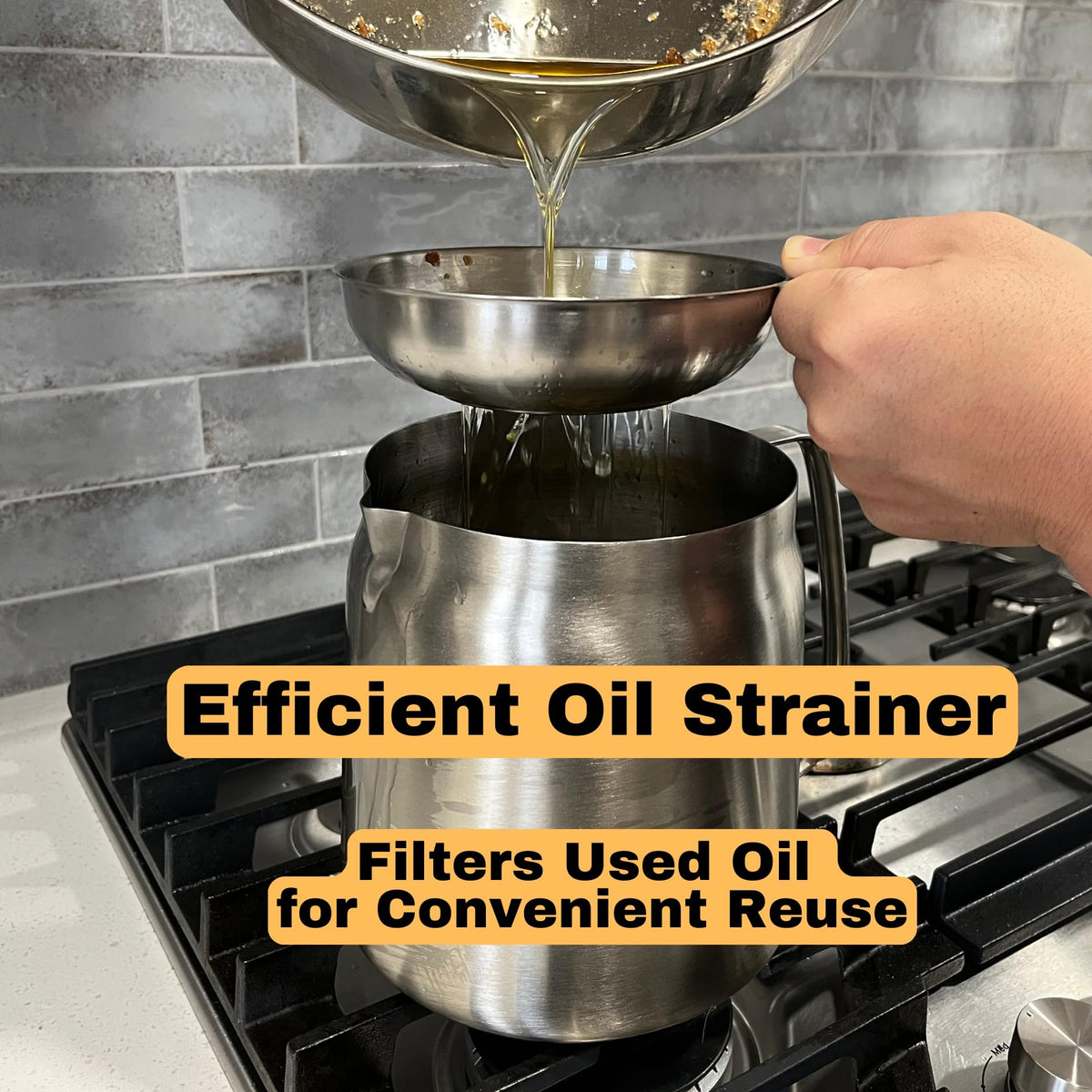 304 Stainless Steel Deep Fryer Pot with Basket and Oil Strainer, 3.5 L H908644
