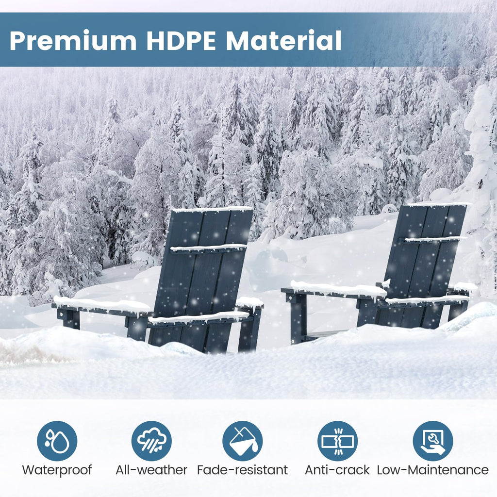 52” Tall HDPE Adirondack Chair Set of 4 Navy E73032