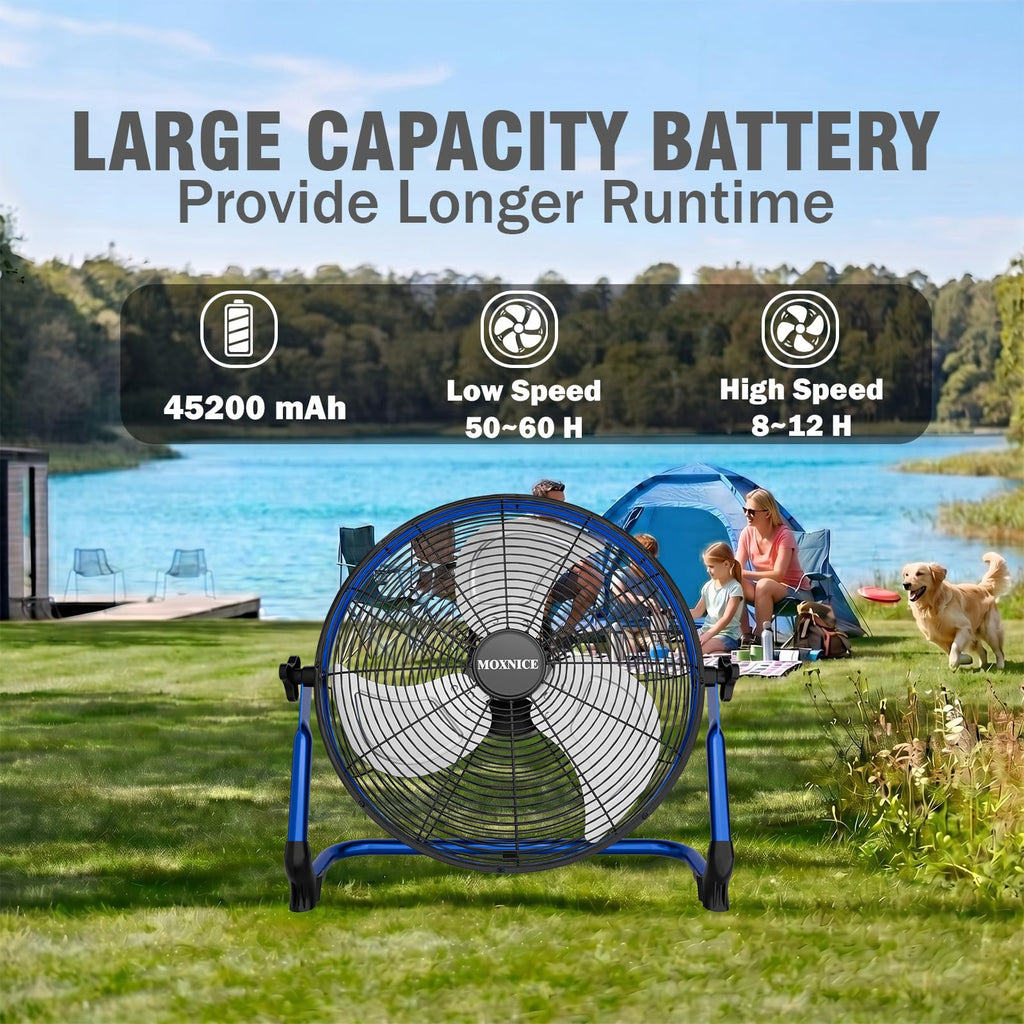 20" Portable Rechargeable Battery Operated Floor Fan F666057