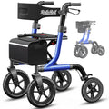 Blue Foldable Rollator Walker with Seat Y531