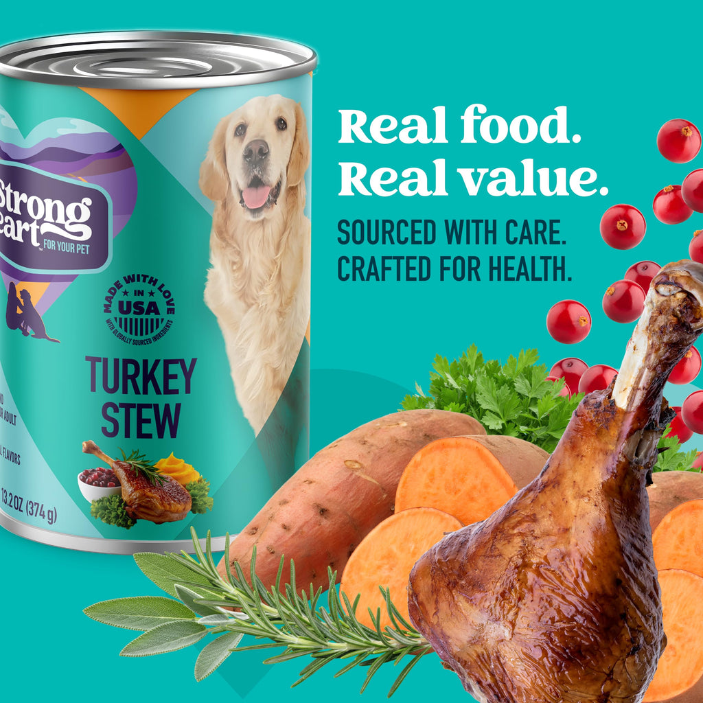 Turkey Stew Wet Dog Food 13.2 oz Can Pack of 12 Q206