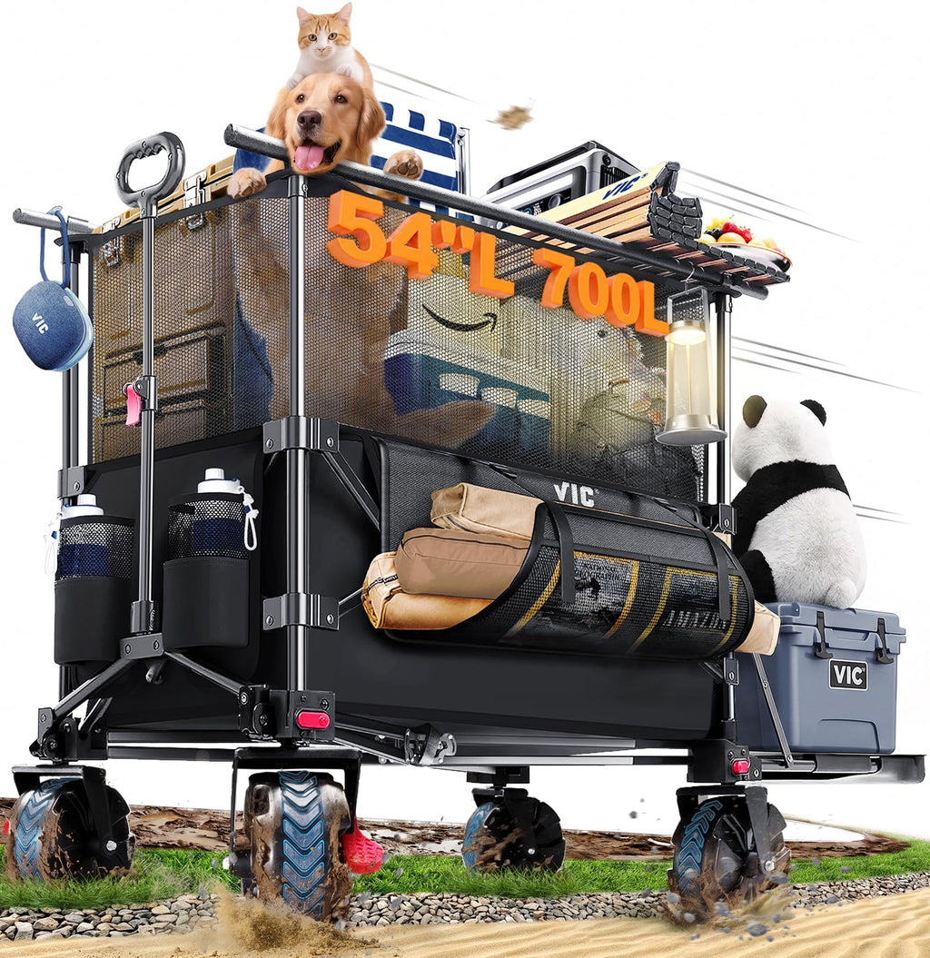 700L Double Tabletop Wagon with Big Wheel C8522