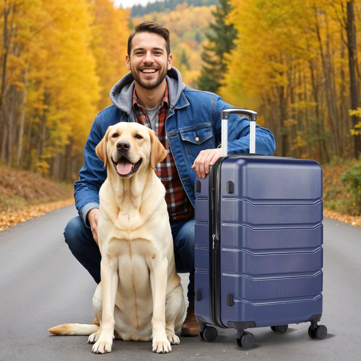 20 Inch Expandable Hardside Carry On with Spinner Wheels Blue L231426