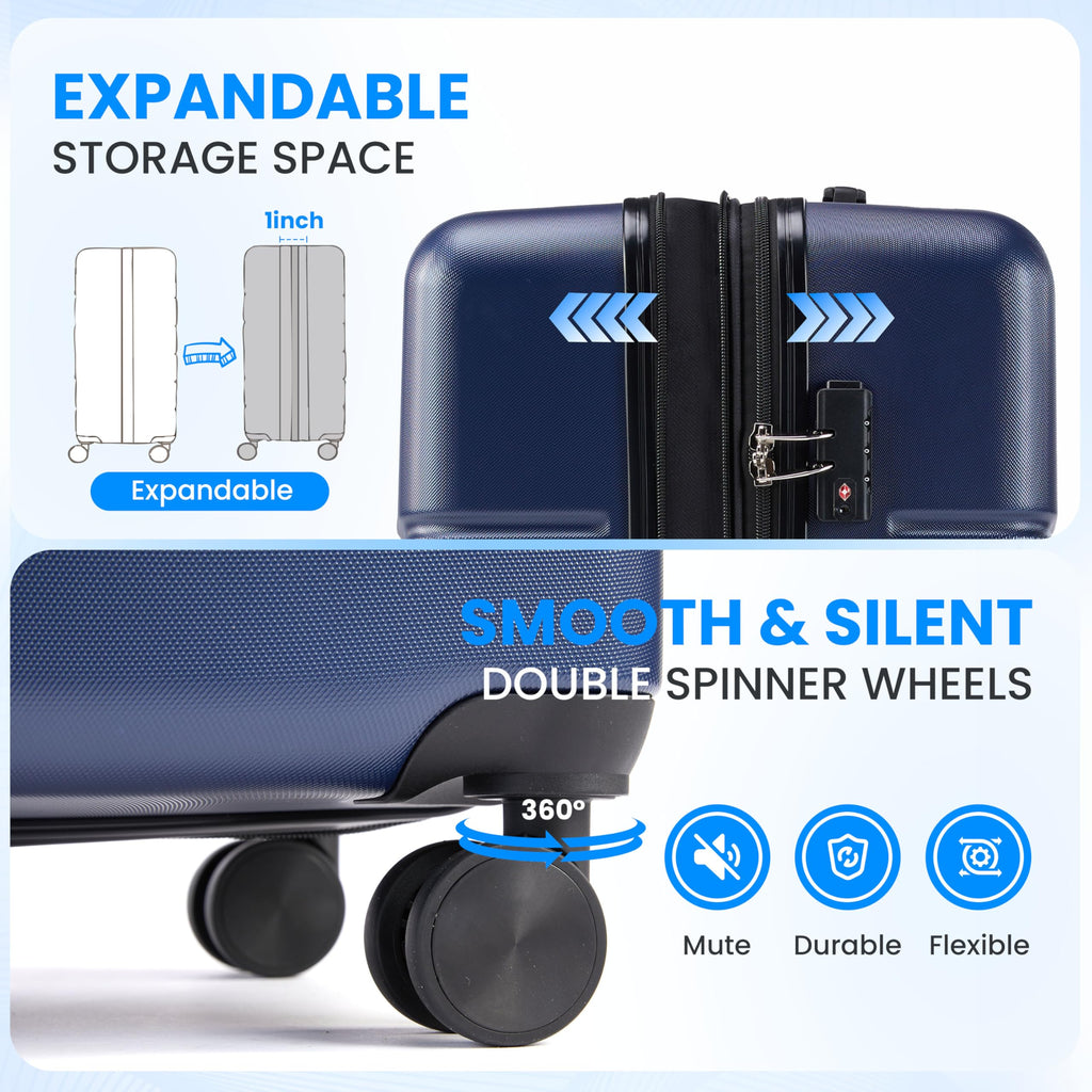 20 Inch Expandable Hardside Carry On with Spinner Wheels Blue L231426