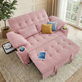 Pink Corduroy Full Size Sleeper Sofa Bed P242
