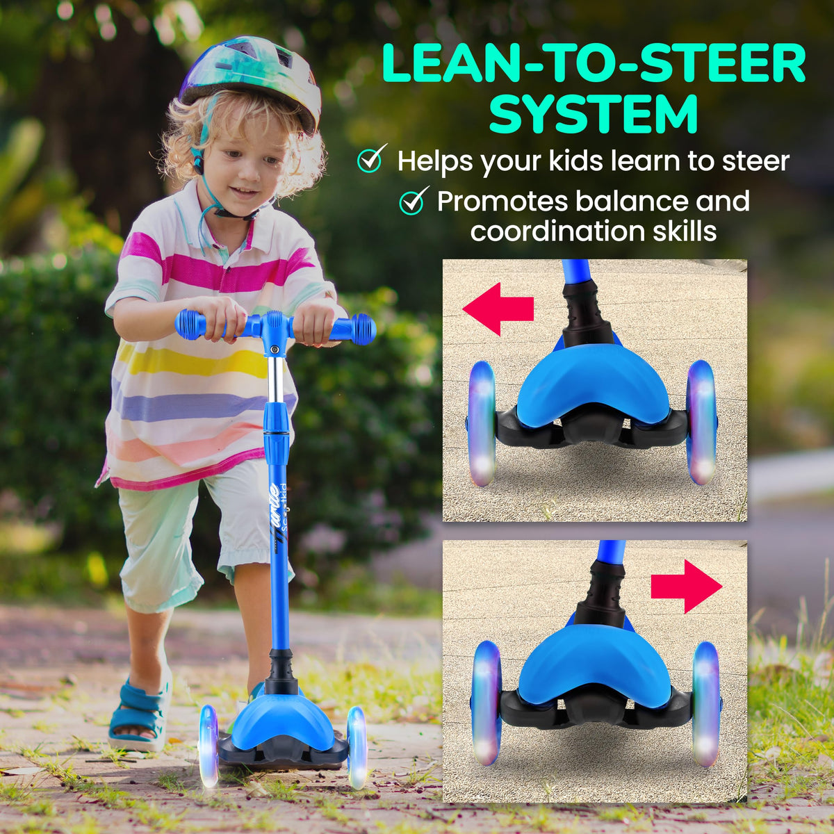 3 Wheel Kids Scooter with LED Wheels R8665