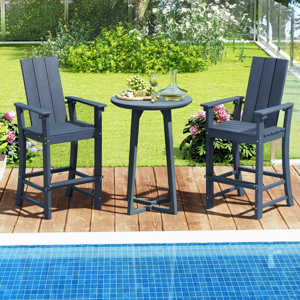 52” Tall HDPE Adirondack Chair Set of 4 Navy E73032