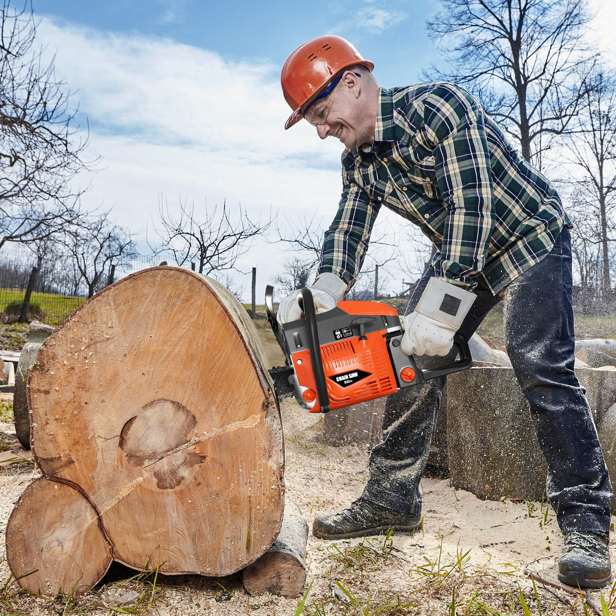 62CC Gas Chainsaw with 20inch & 24inch Chain Saw Bar P754800